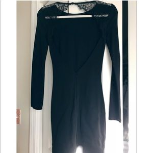 Lulu’s Black Long Sleeve Backless Dress